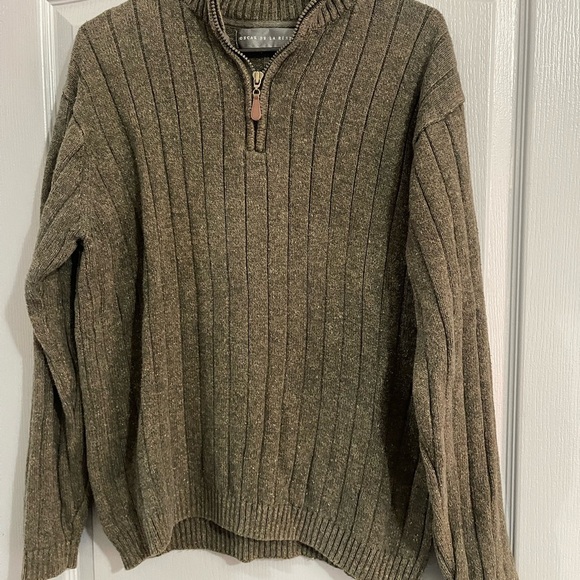 Oscar de la Renta Men's Khaki Zip-Up Sweater XL - Picture 1 of 8